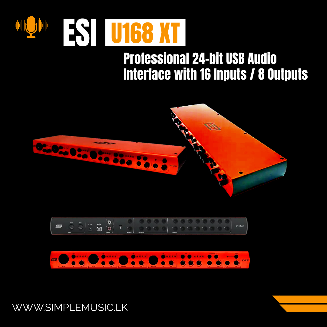 ESI U168 XT Professional 24-bit USB Recording Interface Sound Card with 16 Inputs / 8 Outputs